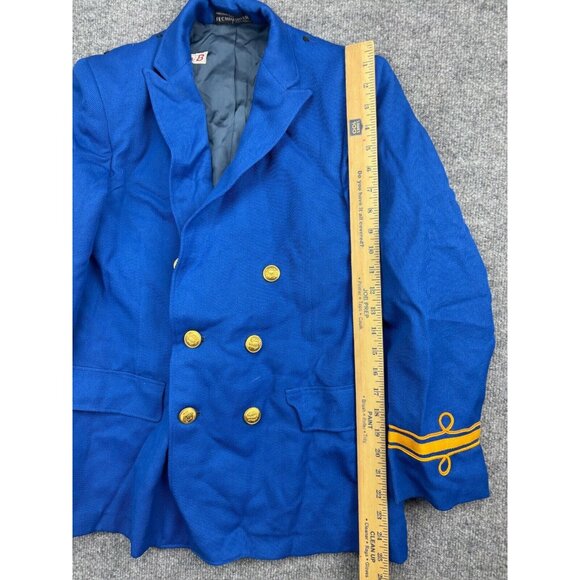 Uniforms By Fechheimer Jacket 21B Blue Gold Marching Band Double Breasted Blazer - Picture 4 of 6